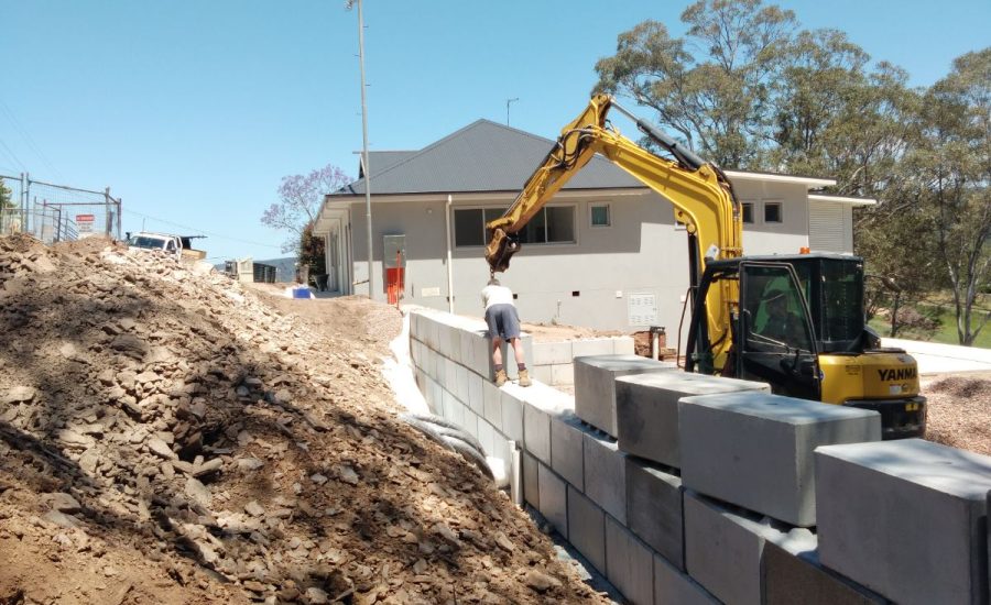 Concrete Block Retainer Wall